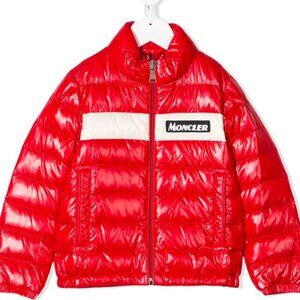 Kids Red Moncler Puffer Jacket vintage style